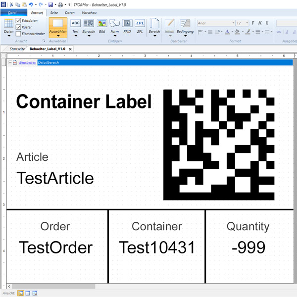 Create container label easily
