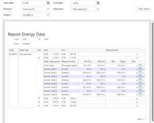 Report energy data