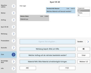 EMC Chat am Maschinenterminal