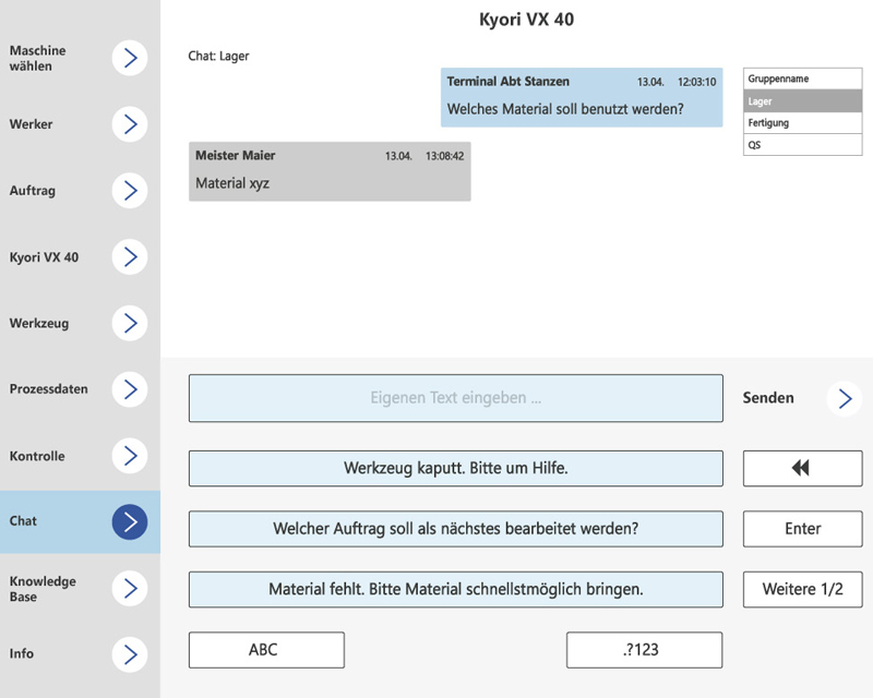 EMC Chat am Maschinenterminal