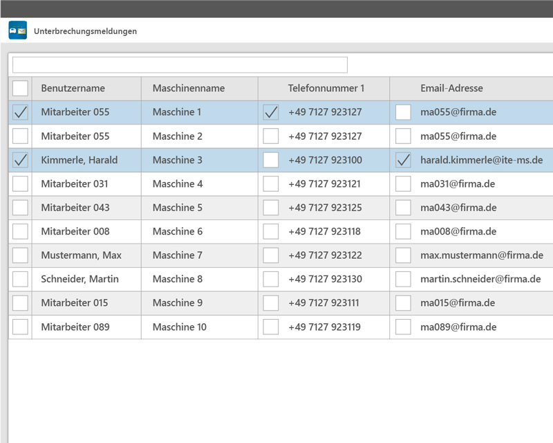 Unterbrechungsmeldungen in EMC Message konfigurieren