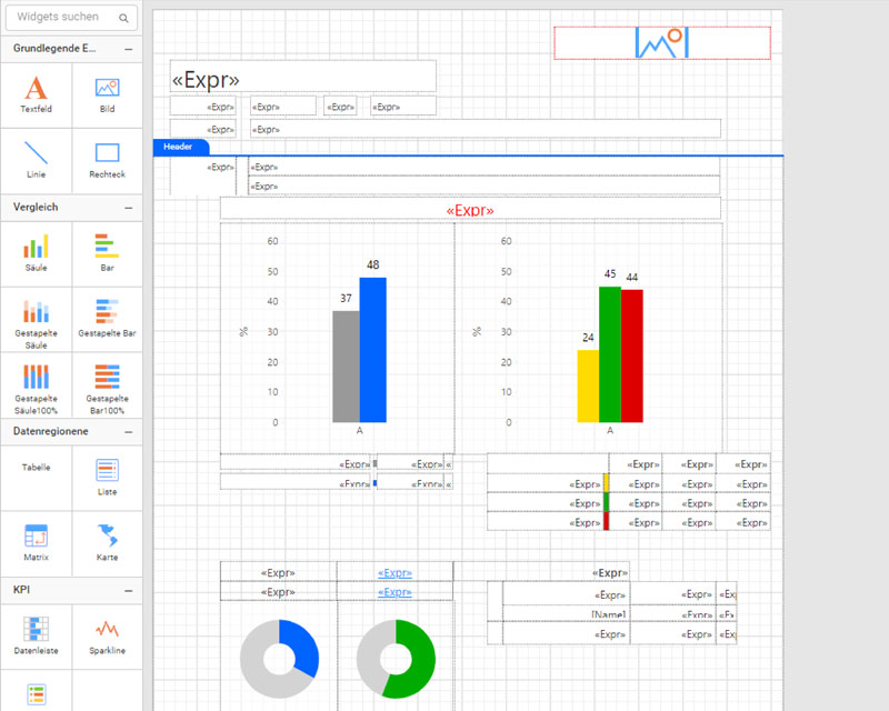 Creation of individually customized reports