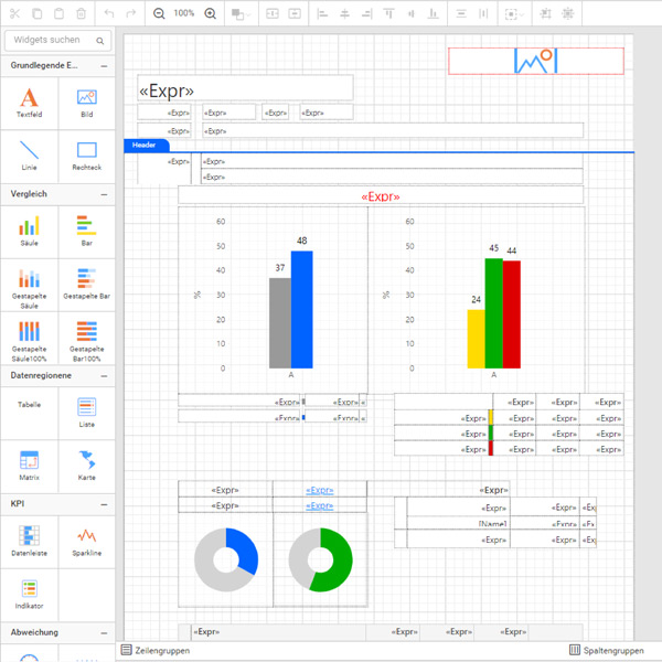 Creation of individually customized reports