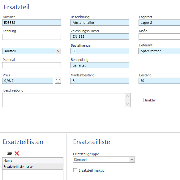 Ersatzteile individuell konfigurieren