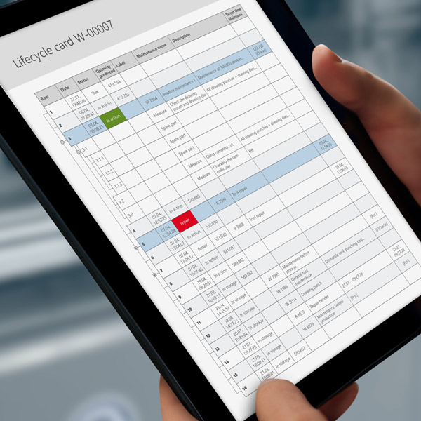 Transparent reporting on machined spare parts in the lifecycle card