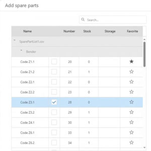 Add spare parts during maintenance