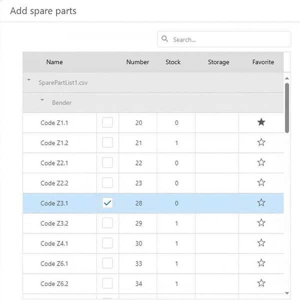 Simply add spare parts during maintenance