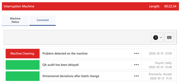 Comment on machine status directly